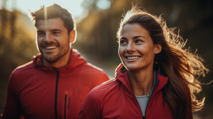 Smiling Man and Woman with Active Lifestyle