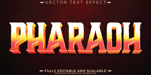 Pharaoh text effect, editable ancient and regal customizable font style - obrazy, fototapety, plakaty