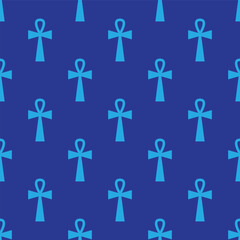 Egyptian ankh symbol seamless pattern. Vector illustration.