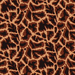 Beautiful blown and black, detailed, textured seamless pattern of Giraffe skin