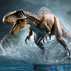 Fototapeta premium dinosaur in the water