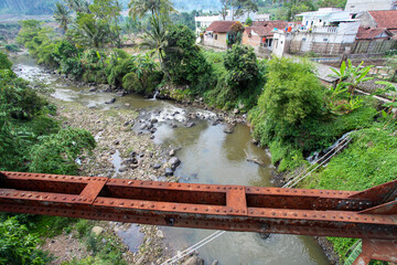 Sungapan old Dutch Railway Bridge in Ciwidey, West Java, Indonesia.