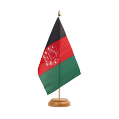 Afghanistan Flag, small wooden afghan table flag, isolated, alpha channel transparency, png