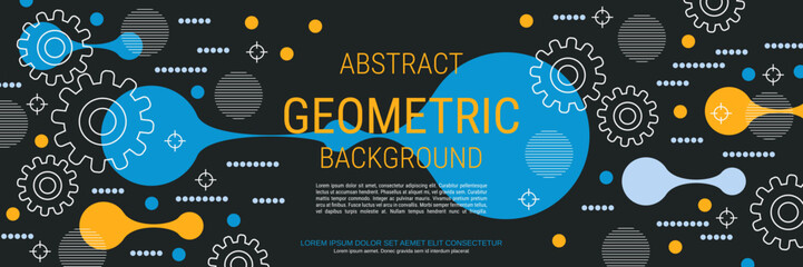 Digital technology vector concept illustration. Abstract geometric style background. Design for banner, booklet, brochure cover, flyer