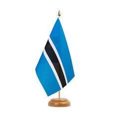 Botswana Flag, small wooden botswanan table flag, isolated, alpha channel transparency, png