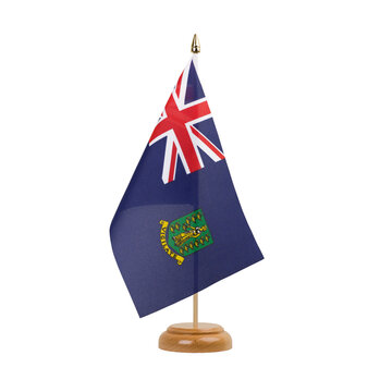 British Virgin Islands Flag, small wooden british virgin island table flag, isolated, alpha channel transparency, png