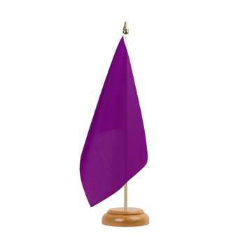Purple Flag, small wooden table flag, isolated, alpha channel transparency, png