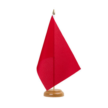 Red Flag, small wooden table flag, isolated, alpha channel transparency, png
