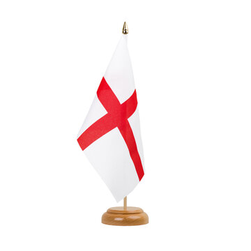 England St. George Flag, small wooden english table flag, isolated, alpha channel transparency, png