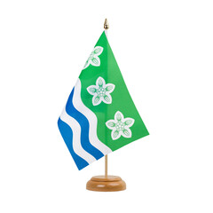 Cumbria Flag, small wooden british table flag, isolated, alpha channel transparency, png