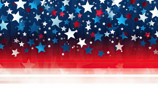 Patriotic fourth of July stars and stripes banner graphic