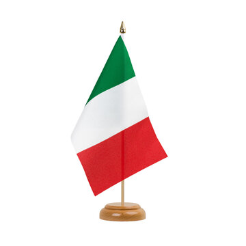 Italy Flag, small wooden italian table flag, isolated, alpha channel transparency, png