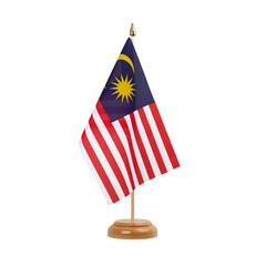 Malaysia Flag, small wooden malaysian table flag, isolated, alpha channel transparency, png
