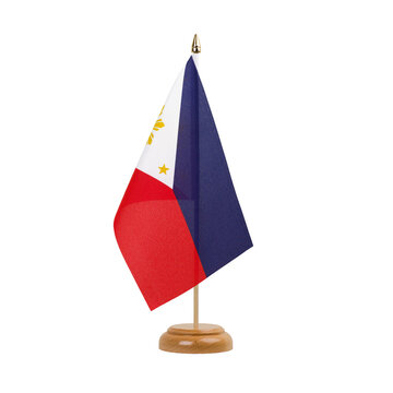 Philippines Flag, small wooden philippine, filipino table flag, isolated, alpha channel transparency, png
