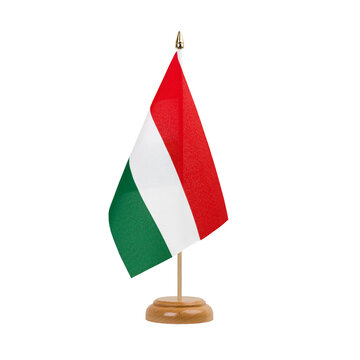 Hungary Flag, small wooden hungarian, magyar table flag, isolated, alpha channel transparency, png