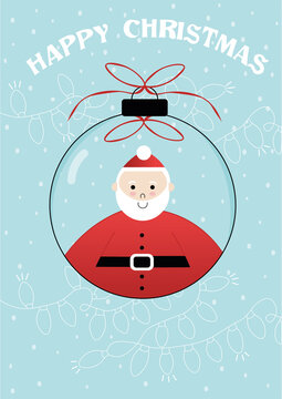 christmas card with santa claus