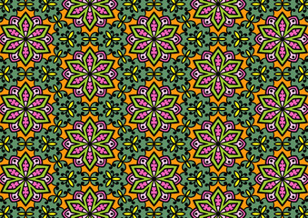 Abstract  pattern with blooming flowers and leaves.natural illustration with  flowers background.