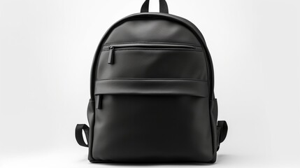 Black Modern Backpack isolated on white background with clipping path