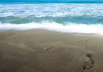 footprint on a beach