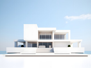 Fototapeta na wymiar Elegant White Modern Home