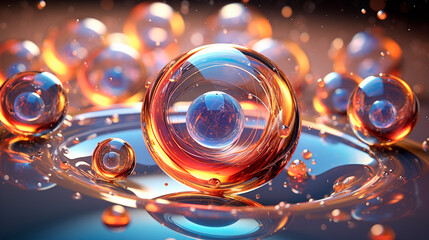 multi-colored glass balls, background