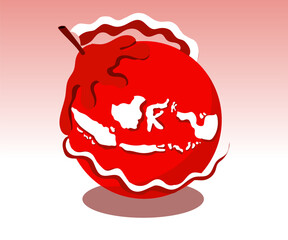 graphic illustration of a picture of the earth and islands of Indonesia, this vector is good for icons, covers, backgrounds, banners and others