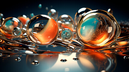 multi-colored glass balls, background
