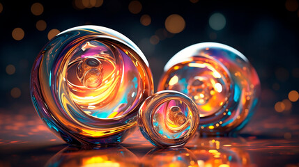 multi-colored glass balls, background