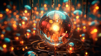 multicolored glass ball, background