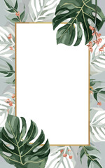 Fototapeta na wymiar graphic with space for text surrounded by alocasia leaves