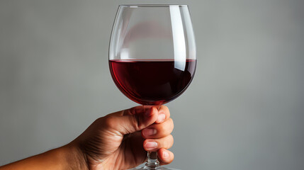 Generative AI image of a hands holding a glass of wine