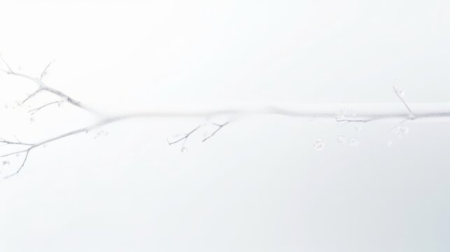 Generative AI image of a branch in a snowy landscape