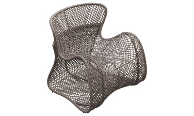 Modern wicker rattan outdoor chair. 3d render