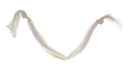 New, natural medical bandage hanging, isolated on white, clipping path