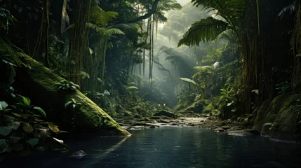 Foto op Canvas rain forest © FryArt Studio