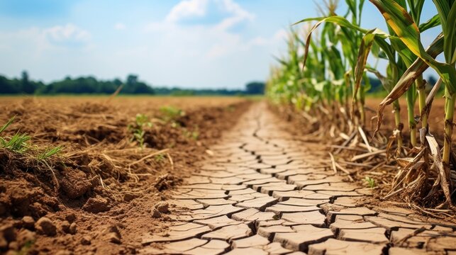 Droght in cornfield UHD wallpaper