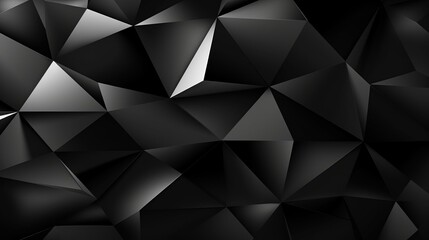 Black white abstract background. Geometric shape. Lines, triangles. 3d effect. Light, glow, shadow. Gradient. Dark grey, silver. Modern, futuristic. Design concept. Wallpaper concept. Abstract concept - Powered by Adobe