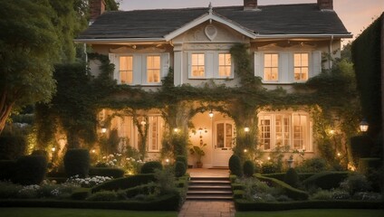 Fototapeta premium Enchanted Twilight Retreat: A Tapestry of Tranquility