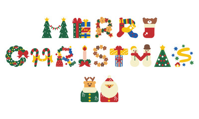 イラストで作ったメリークリスマスのロゴ