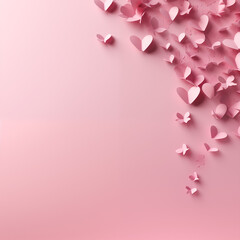 A Pink Explosion of Hearts on a Gradient Background different sizes and orientation AI Generated