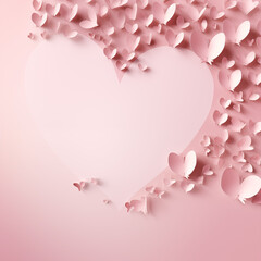 Scattered Hearts surrounded by smaller scattered heart shapes different sizes and orientation Giving a dynamic and scattered effect AI Generated