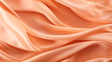 Fototapete Pantone 2024 Peach Fuzz A close up view of a peach colored fabric, peach fuzz, color of the year 2024, monochromatic image