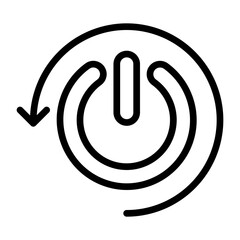 restart icon, line icon style