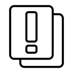 warning document icon, line icon style