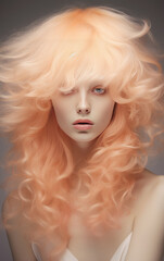 Peach Fuzz Fantasy: Ethereal Hairstyle,2024 color trend