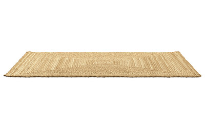 Natural braided square jute rug. 3d render