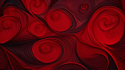 Red pattern, Abstract Background of intricate Patterns in red Colors, Red and gold background with a swirly pattern