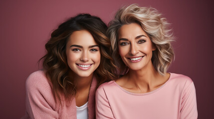 different generations of women, family, mother, daughter, grandmother, beautiful girl, elderly lady, international women's day, feminism, feminine portrait, beauty, relatives, love, stylish, studio