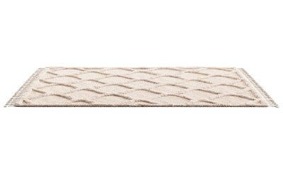 Modern rug with long pile and braids. 3d render