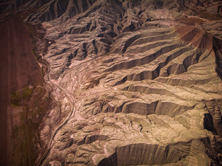 aerial shot of ankara nallihan natural life park and unique forms of mountains